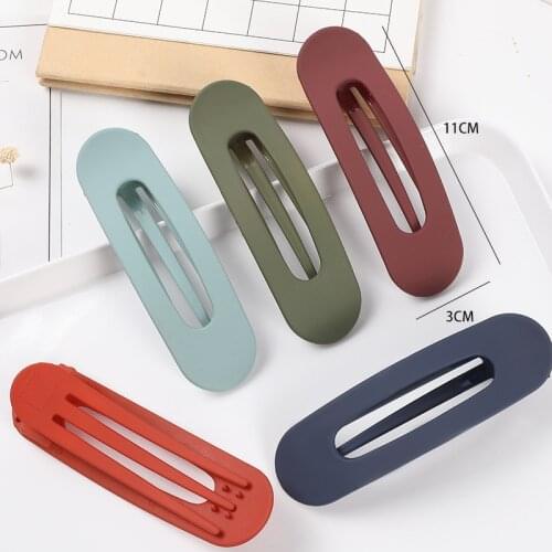 Fashion Matte Rectangle Hair Clips Solid Color Barrettes for Women Girls Hairpins Hair Styling Tools Hairgrip Hair Accessories