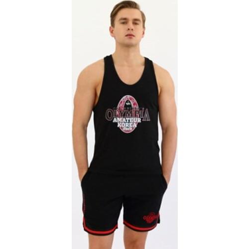 Mens Tank Tops Shirt Bodybuilding Fitness Tank Top Gym Men Vest Muscle Sport Training Black White Striped Print Brand Clothing