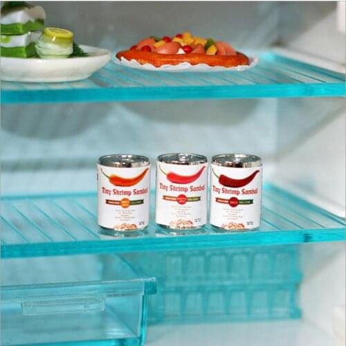 NEW 3PCS/Lot Mini Chilli Sauce Cans 1:12 Miniature Dollhouse Food Pretend Play Blyth BJD OB11 Doll Accessories