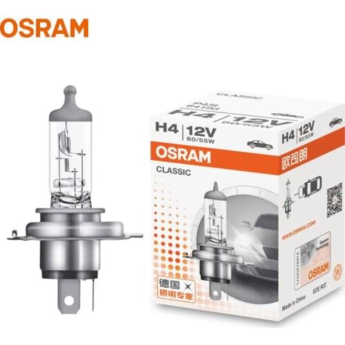 OSRAM H4 9003 HB2 Standard Hi/lo Beam Car Halogen Headlight Auto Bulb 3200K 12V 60/55W P43t 64193 Original Lamp (Single)