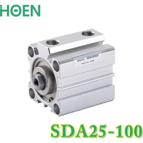 SDA25-100 Airtac type SDA series 25mm bore 100mm stroke double acting pneumatic cylinder thin type air cylinder SDA25*100