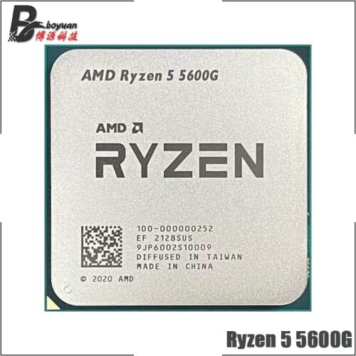 AMD Ryzen 5 5600G R5 5600G 3.9GHz Six-Core Twelve-Thread 65W CPU Processor L3=16M 100-000000252 Socket AM4