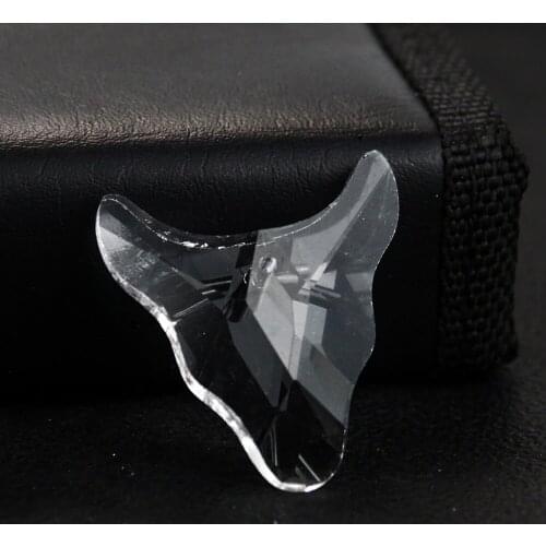 2 PC Clear Bull Sheep Head Crystal Prism Chandelier Suncatcher DIY Door Curtain Pine Bead Jewelry Necklace Lighting Accessory