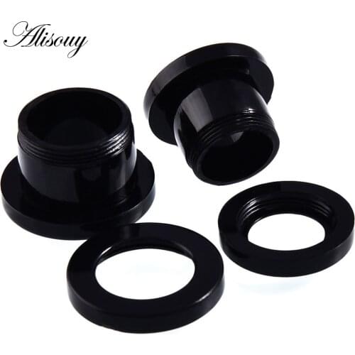 Alisouy 2 pieces fashion Black Acrylic Ear Expander Plug & Tunnels Jewery Ear Gauges Piercing 2mm to 24mm body jewelry for men