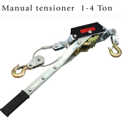 1-4 Ton Wire Rope Ratchet Hand Power Puller Tighten Tool Steel Cable Gear Winch Puller Mini Tightener Double Hook Lifting Tools