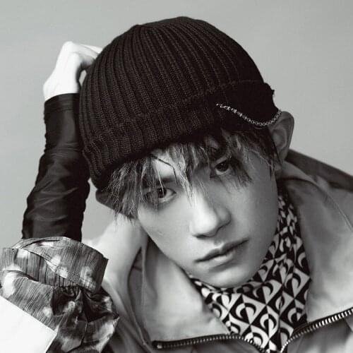 KPOP TFBoys Wool Cap Elastic Beanie Hat Skullies Warm Cap Chain Decor Gifts for Men Women