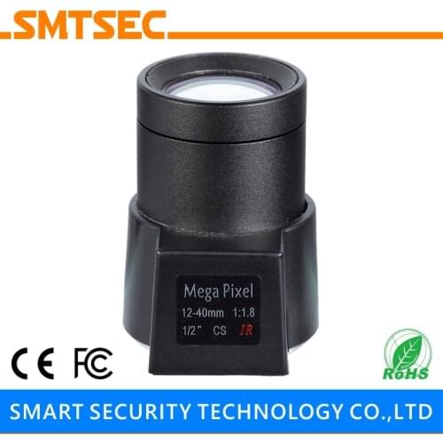SMTSEC SL-1240AMP 5MP 12-40mm Varifocal DC AUTO IRIS Lens 1/2" F1.6 CS Mount Lens for HD IP CCTV Camera