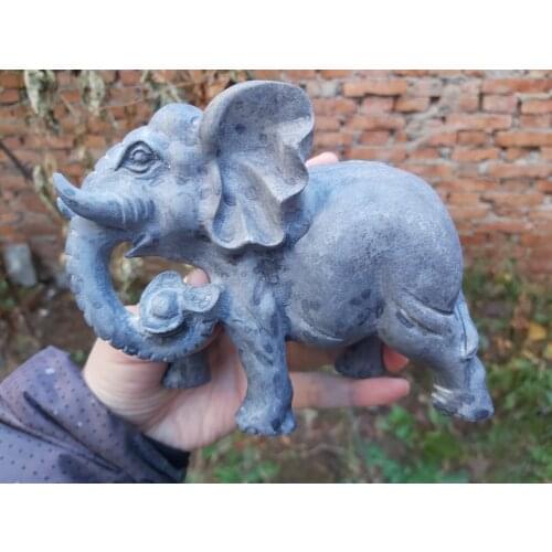Elephant Statue Figurines Carved Natural Stone Animal Craft Statue decoration