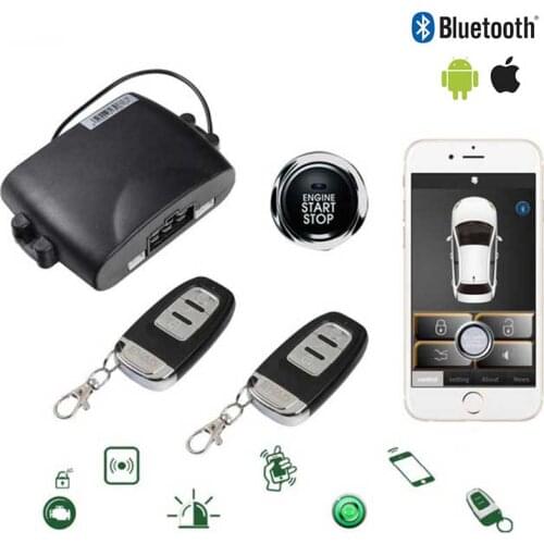 Universal Keyless Entry Vehicle PKE Start Stop Ios/Android APP Bluetooth Car Alarm Boost Remote Start Car Engine For peugeot 206