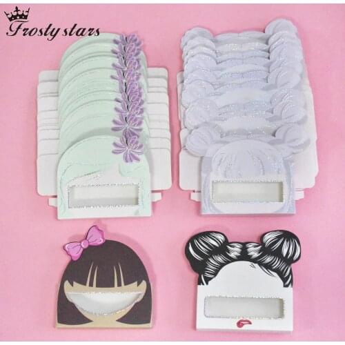 Mink Lashes Pack Cute Fake Eyelash Packaging Box Beauty False Eyelashes Package Wholesale Custom Lash Boxes Cases Packaging
