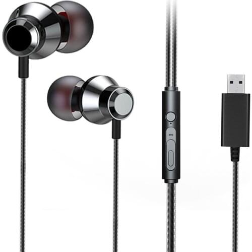 USB Earphones With Microphone For PC Noise Cancelling Earphones For Laptop PC With Audio Controls Mute Function