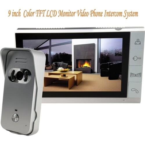 Big 9 inch Color TFT LCD Monitor Video Door Phone Doorbell Intercom System 700TVL Night Vision Camera For Home Security