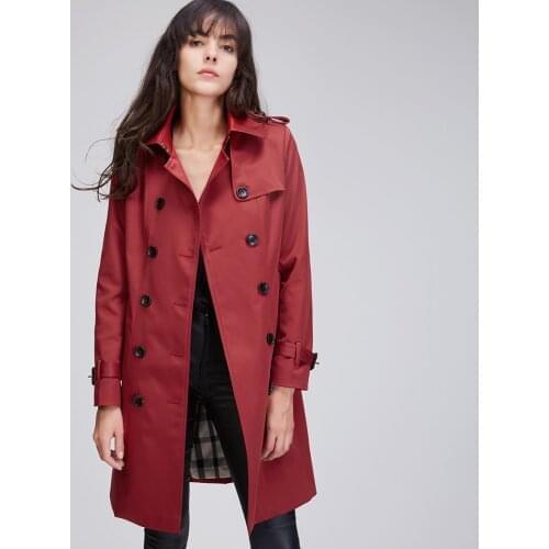Waterproof Raincoat Business Outerwear 2021 Autumn New High Fashion Brand Woman Classic Double Breasted Trench Coat
