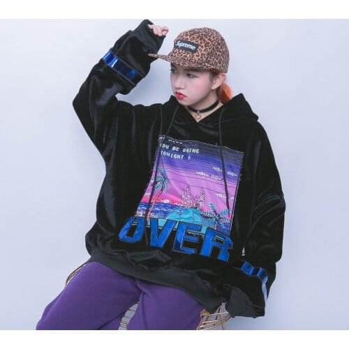 Summer and winter jasmine street jinsirong bright patch oversize Hoodie BF