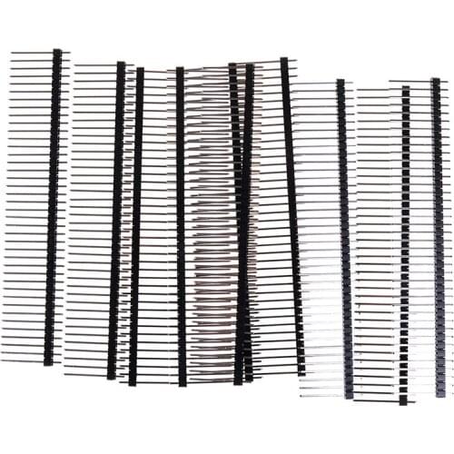 10PCS 2.54mm Pin Header Connector 1x40P 19mm/21mm Single Row Male Breakable Same Length Golden Pin Rosh