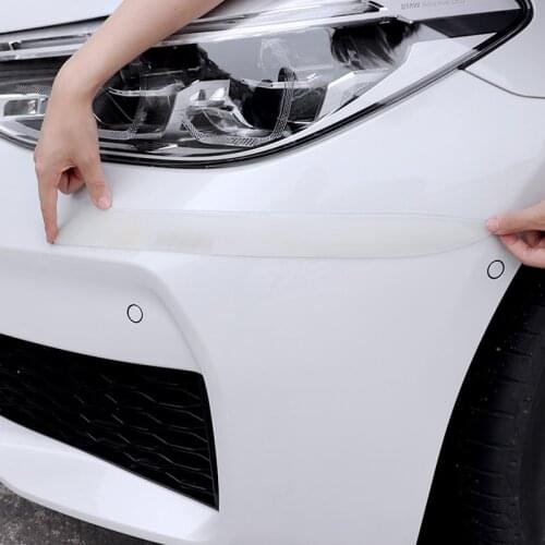 2/4PCS Universal Car Front Rear Bumper Protector Strips Protection Stickers Auto Anti Collision Scratch Rubber Transparent Bar