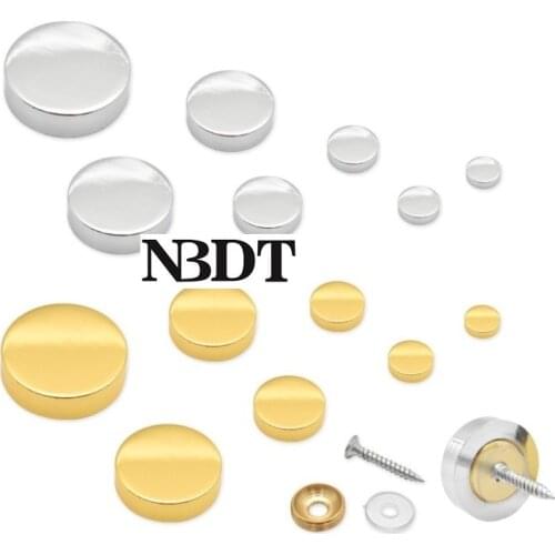 20Pcs/Lot Shiny Chrome Gold Brass Round Decorative Cap Glass UnFramed Mirror Screw Nail Advertising Sign Nails