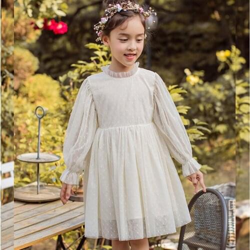 2020 Girls Dress Autumn Winter Spring Teenage Princess Dresses Children Clothing Red Beige Kids Dresses For Girl
