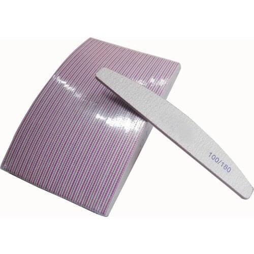 50PCS / Lot Grey Nail File Buffer - 100/180 Manicure Tools Professional Files