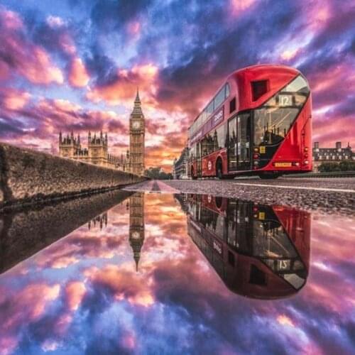 5D DIY Square Diamond Painting Train Scenery Diamond Embroidery Landscape Cross Stitch Needlework Home Decor Round Drill Gift