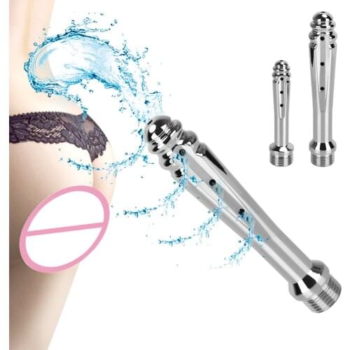 OLO 7 Holes Side Opening Anal Enema Cleaning Shower Colonic Douche Nozzle Metal Sex Tools for Couples Vaginal Wash Sex Products