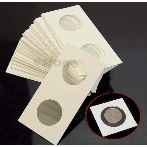 50pcs 17.5mm-40mm Coin Holders Storage Clip case paper bags Flip 2x2 Flips Paper Boards Coin Collection Home Decor