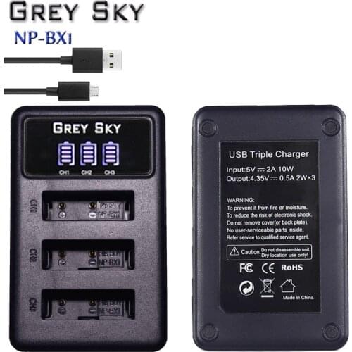 For sony NP-BX1 NP BX1 NP-FV100 NP-FW50 NP-FM500H NP-BG1 For sony 3-Slots LCD Camera battery dual and Single Charger