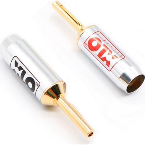 Hi-end XLO banana Plug DIY HIFI Brass copper plating gold 10mm Male Audio Plug Speaker power amplifier connector