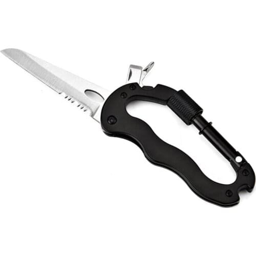 Creative D-buckle Carabiner Survival Knife Camping Outdoor Cold Steel Tool Mini Folding Pocket Knives Dropship Suppliers