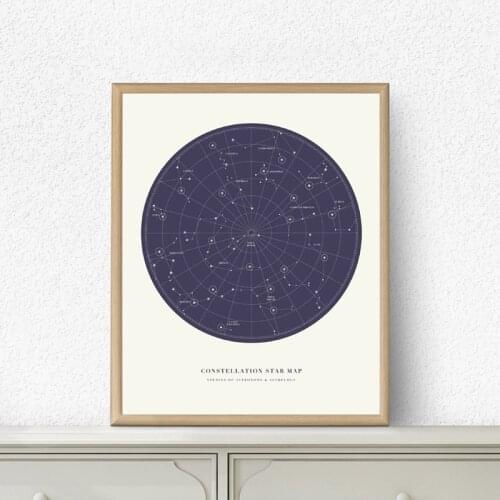Constellation Map Universe Canvas Art Painting Picture Galaxy DIY Gift Print Modern Minimalist Poster Home Room Wall Art Decor