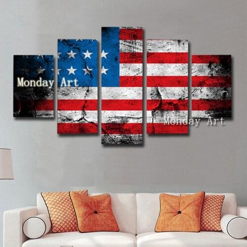 Aritist handmade canvas painting USA flag modern picture art wall decora home decora artwork canvas art painting for living room