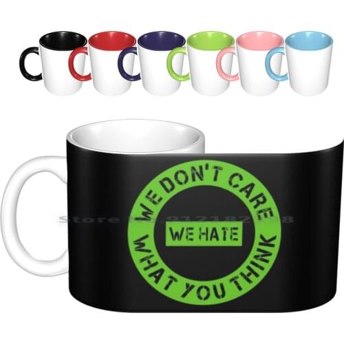 We Hate Everyone Ceramic Mugs Coffee Cups Milk Tea Mug Type O Negative Gothic Metal Creative Trending Vintage Gift Bottle Cup