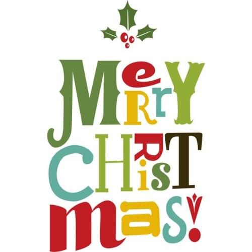 Colorful DIY Merry Christmas Wall Stickers Window Glass Festival Decals New Year Christmas Decorations for Home Decor New
