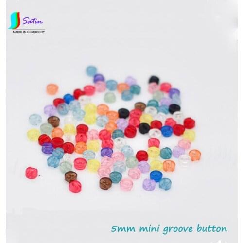 Doll Baby Clothes Shoe Decoration Sewing Accessory Coloful Round 5mm Mini Groove Plastic Button S0275L