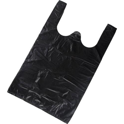 50pcs/pack 32x51cm Black Disposable Trash Bags Vest Type Plastic Bags Kitchen Storage Bags