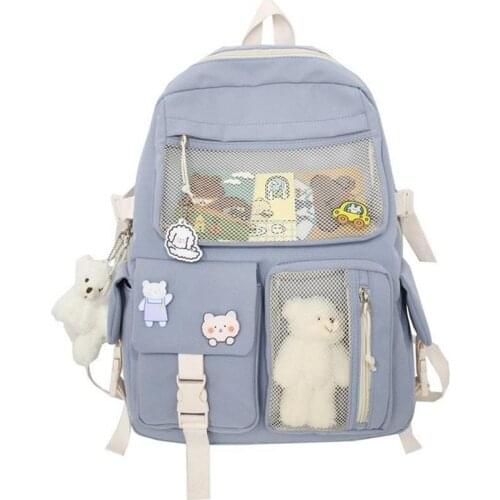 Kawaii Cute Nylon Backpack With Mesh Women Travel Rucksack For Teen Girls School Bag Student Bookbag Mochila рюкзак школьный