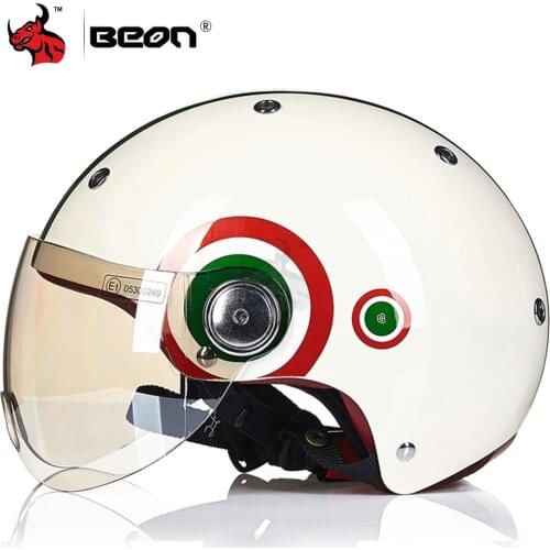 BEON Motorcycle Helmet Summer Motorbike Scooter Half Helmet Casco Moto Vintage Riding Motocross Helmets Breathable Casque Moto
