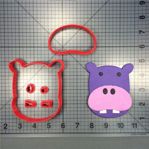 Cartoon Hippopotamus Cookie Cutter Kitchen Baking Supplies Home DIY Cake Icing Decoration Tool Set 3D Printing Custom Seal