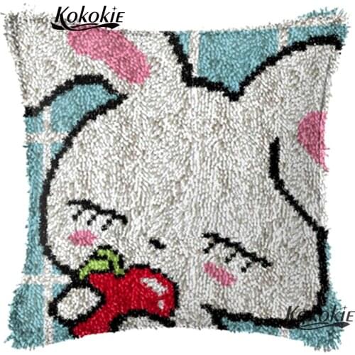 DIY latch hook rug kits animals rabbbit cushion embroidery Handmade 3d carpet embroidery cross stitch sets sale needlework sets