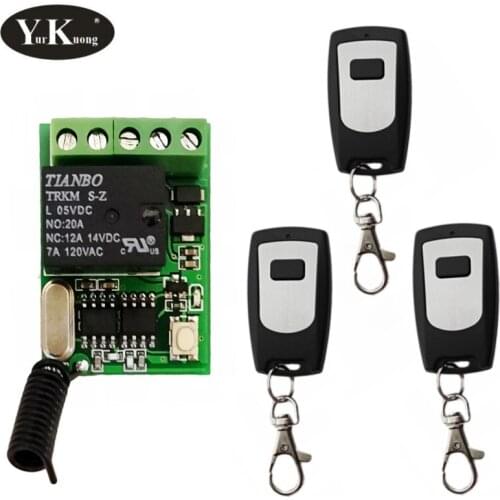 433 315 DC 4V-12V Relay Contact Remote Control Switch 5v6v7.4v9v12v 1CH Electronic Lock Door Access Openner Push Button Wireless