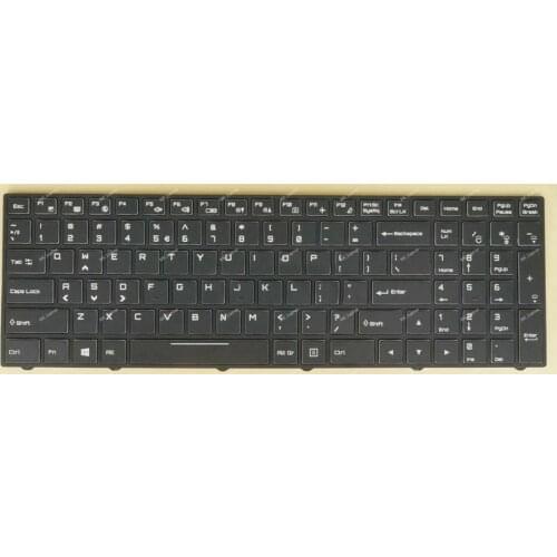 New US English QWERTY Keyboard For Clevo N870EJ1 N871EJ1 N870EK1 N871EK1 laptop, Full Colorful BACKLIT, Black Frame Black