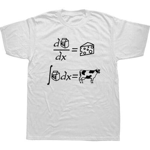 Milk Differential Is Cheese Math Geek Cow Boyfriend T Shirts Funny Graphic New Cotton Short Sleeve O-Neck T-shirt