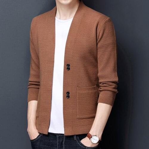 Spring autumn The New mens brand fashion business casual solid color V-neck knitted cardigan sweater men cardigan coats/S-3XL