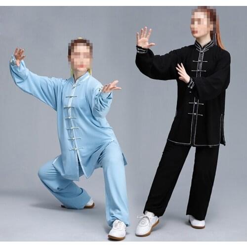 New High Quality Unisex Yellow/Red/Blue Spring/Autumn Tai Chi Taiji Clothing Elastic Cotton Kung Fu Uniforms Wushu Suits
