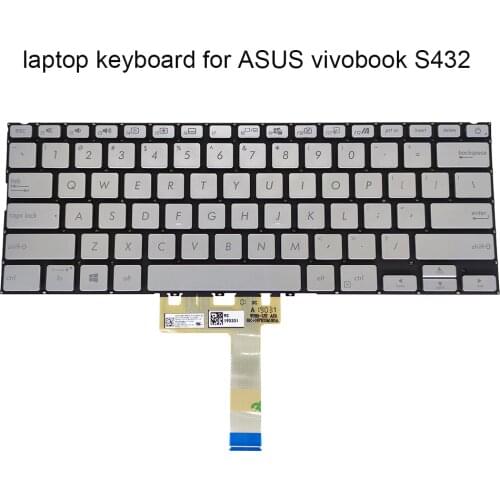 New Replacement keyboards for ASUS Vivobook S14 S432 S432FA S432FL US English silver keyboard with backlight sale 0KNB0 212GUS00