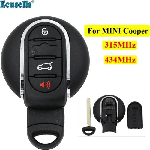 NEW 3+1 Panic 4 buttons Smart Remote Car Key Fob 315MHz 434MHz for BMW Mini Cooper 2015 2016 2017 2018 with emergency key blade