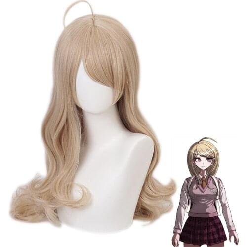 Anime Danganronpa V3 Kaede Akamatsu Women Long Wig Cosplay Costume Dangan Ronpa Heat Resistant Synthetic Hair Party Wigs