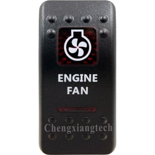 Printed Red Engine Fan Switch Cap for Carling Arb Car Boat Rocker Switch 12v 24v, Cover Only !!! No Switch Base