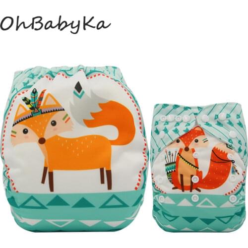 Ohbabyka Baby Nappy Diapers Unicornio Position Print Pocket Diaper Nappies Size Adjustable Diapers Reusable Cloth Diaper Cover