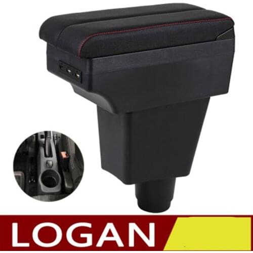 For Dacia Logan Armrest Box Logan 2 Universal Car Central Armrest Storage Box cup holder ashtray modification accessories